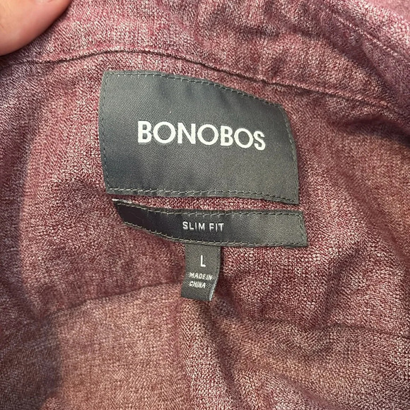 Bonobos men’s red slim fit long sleeve button down shirt size large - Picture 7 of 8